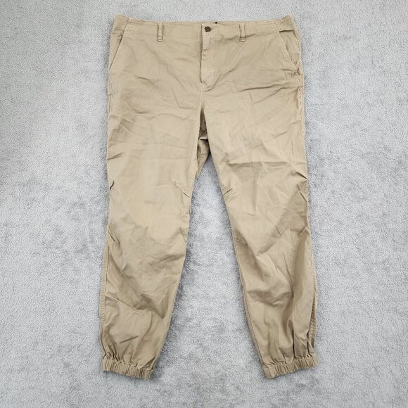 Lauren Ralph Lauren Womens Beige Jogger Pants 16 Cotton/Elastane Blend  28CT - Picture 1 of 7